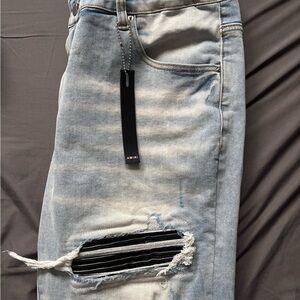 AMIRI Light Blue Denim with Black Label
